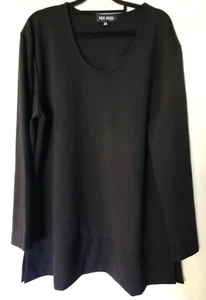 My Size Plus Size XS 14-16 Black Stretch Top Blouse Tunic Business Office Casual - Picture 1 of 10