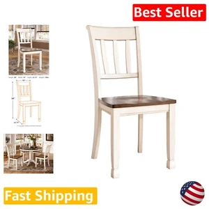 Sophisticated Dining Room Chairs in Two-Tone Finish - Set of 2 Ladder Back Seats - Picture 1 of 13