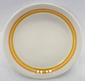 Shenango China 5" Anchor Hocking Saucer Restaurant Ware Peach -Gold Striped Rim - Picture 1 of 4