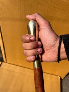 Antique Classic Brass Knob Head Wooden Premium Walking Stick Cane Gift Choice - Picture 1 of 6