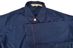 DEREK ROSE einfarbig blau 100 % Baumwolle Nachthemd Hose Pyjama Set-LARGE - Bild 1 von 10
