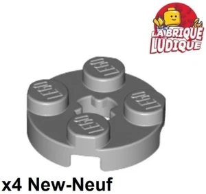 Lego 4x Plate Round plaque ronde axle hole 2x2 gris/light bluish gray 4032 NEUF - Foto 1 di 1