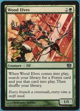 Wood Elves FOIL 8th Edition HEAVILY PLD Green Common CARD (148166) ABUGames