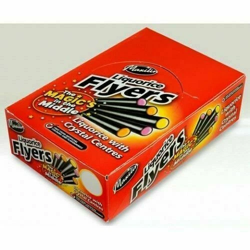 Maxlin Liquorice Flyers 40 Sticks Filled with Crystallized Sugar