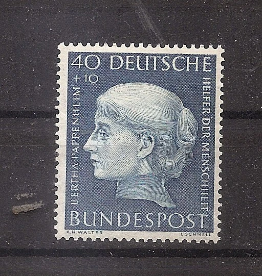 GERMANY Welfare - Bertha Pappenheim 1954 Scott B341 Michel 203 MNH - Image 1 of 1