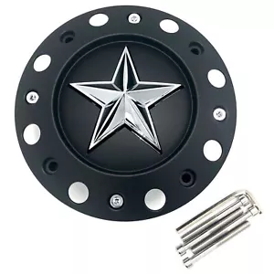 XD Series RockStar Wheel XD775 Tall Center Cap Matte Black Chrome Star 1000775B - Picture 1 of 8