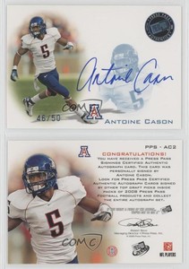2008 Press Pass Signings Blue /50 Antoine Cason #PPS-AC2 Rookie Auto RC