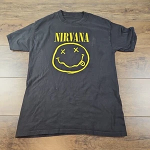 Vintage 1992 Nirvana K Cobain Smiley Face T-shirt Size S/M No Tag - Picture 1 of 7