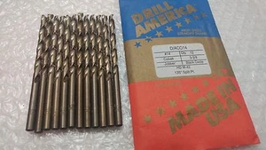 Broca de cobalto de alta resistencia QTY 12 Drill America #14 D/ACO14 hecha en EE. UU. - Imagen 1 de 2