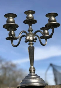Vintage GSA Godinger versilberter Kandelaber 4 armig 5 Kerzenhalter 14" 1950c - Bild 1 von 12