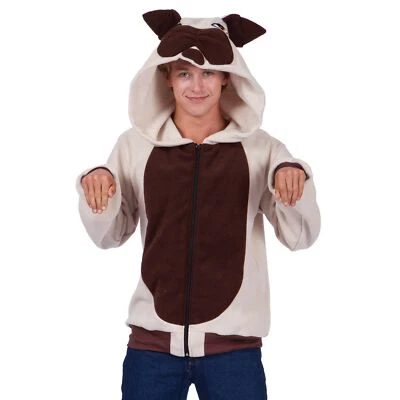 Sudadera con capucha RG Costumes Butch Bulldog para hombre, beige/marrón, pequeña Foto 1 de 4