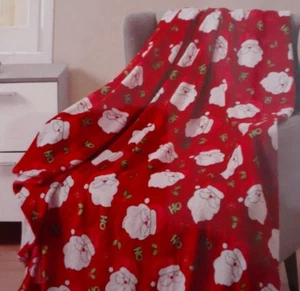 Samt Plüsch Überwurfdecke Weihnachten Weihnachtsmann 50x60 - Bild 1 von 3