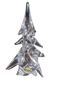 Vintage Freiform Kunst Glas Weihnachtsbaum Skulptur Bleikristall Japan Aufkleber - Bild 1 von 5