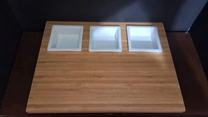 Food Network Charcuterie Board W/ Drop In Condiment Trays - Picture 1 of 7