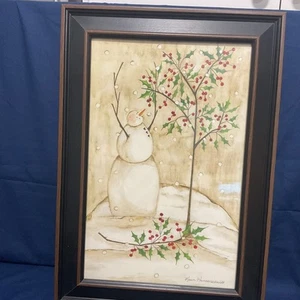 Holiday Snowman Painting Drawing By Karen Hammerschmidt - Picture 1 of 4