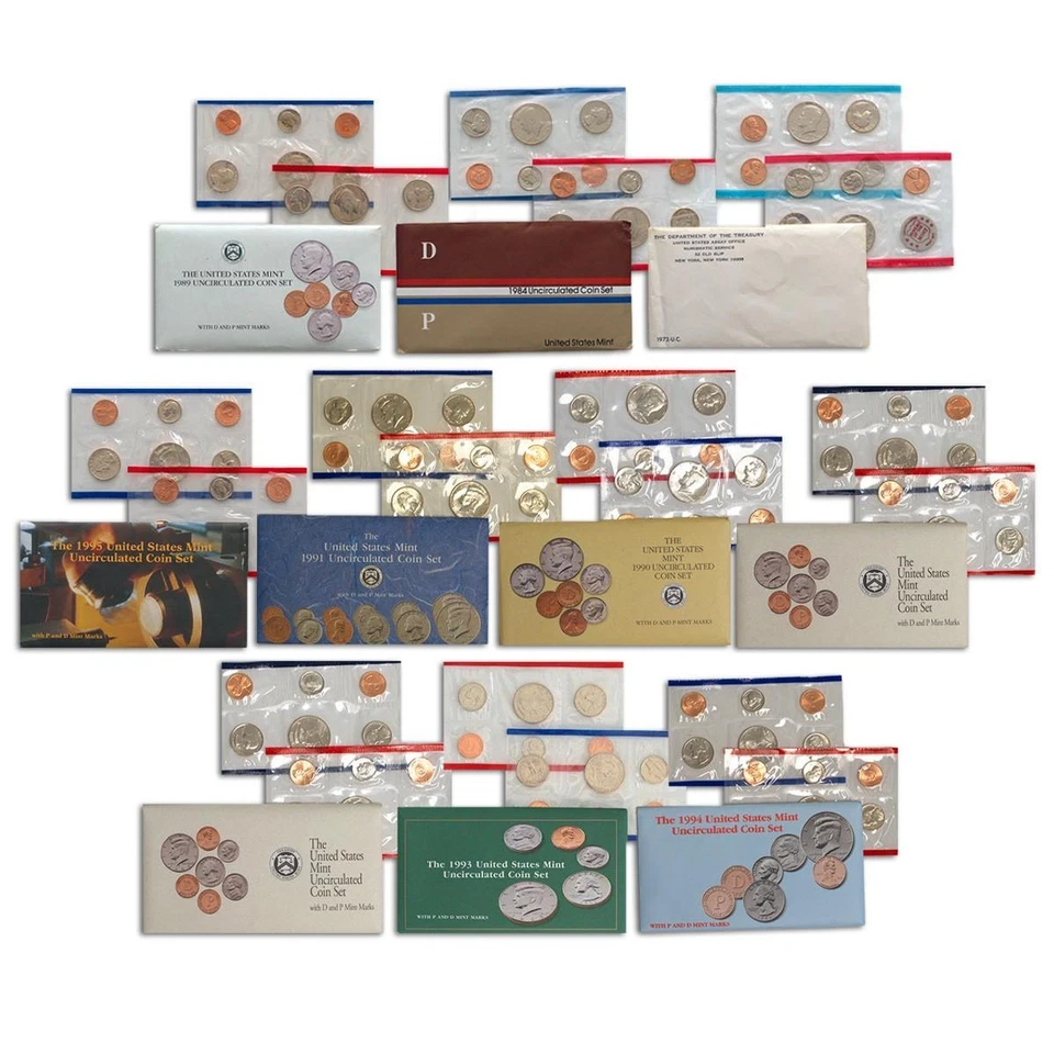 US Uncirculated Mint Sets ~ Estate Sale Lot ~ Coins Money COA Hoard Clad/Silver - Image 1 of 3