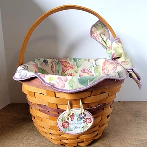 Longaberger 2000 May Series Morning Glory cesta, forro, protector con tapa - Imagen 1 de 10