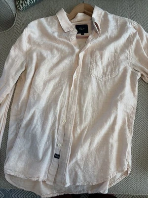 Rails Men’s Linen Button Down Shirt In pink /peach - Image 1 of 4