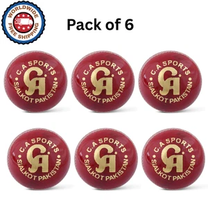 CA League Special Red Cricket Leather Ball - (Pack of 6) - Picture 1 of 3
