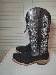 Ariat Futurity Exotic Caiman Western Boots Square Toe 10053721 Womens Size 8.5 B - Picture 1 of 9