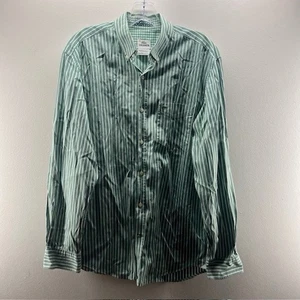 Lacoste Hemd Herren 40 grün weiß gestreift Taschen Button Down 100% Baumwolle - Bild 1 von 6