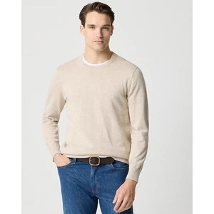 J.Crew Men's Crewneck Sweater Long Sleeve Knit Cotton Beige Size L NWT $89 - Picture 1 of 9