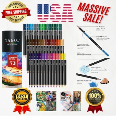 Artist Quality Soft Core Colored Pencils Set - 72 Colors for Drawing & Blending - Image 1 of 4
