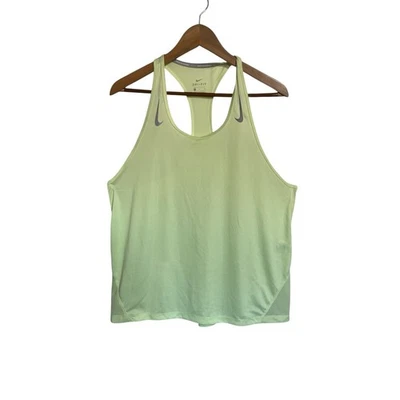 Nike Running Tank Top Womens XL Yellow Dri Fit Mesh Racerback Athletic - Image 1 of 4