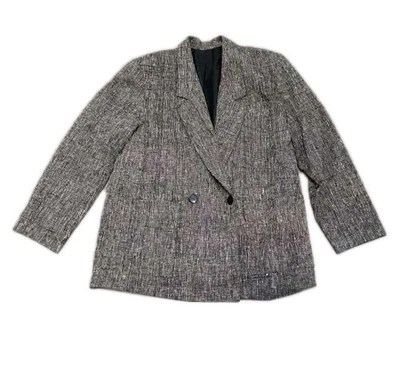 Blazer negro gris seda 100 % Ann May de colección para mujer talla 12 Foto 1 de 4