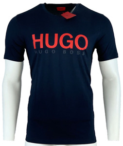 HUGO by Hugo Boss Men's Cotton Big Logo Regular Fit T-Shirt - Dark Blue - M