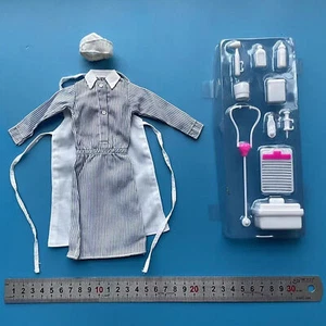 1/6ª Segunda Guerra Mundial Ejército Alemán Enfermera Pieza Traje Delantal Sombrero Traje para 12" Figura Femenina - Imagen 1 de 21