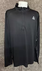 Reebok Men’s Black 1/4 Zip Neck Pullover Size XL Long Sleeve Trail Shirt Golf - Picture 1 of 19