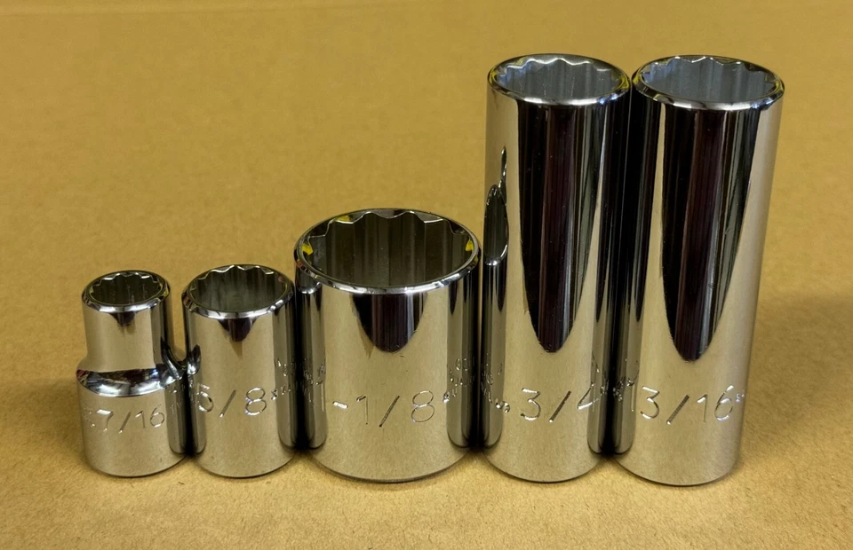 New PROTO USA Professional Chrome Socket 1/2" Dr 12PT SAE Select Size- F. Ship - Image 1 of 1