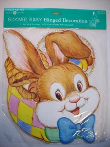 21" Bloomer Bunny Easter Decoration Hinged Decoration unopen - Picture 1 of 3