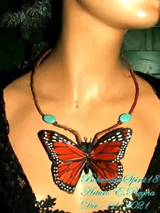 Arturo E.Reyna BUTTERFLY Natural Turquoise Handmade Choker/Necklace - Picture 1 of 4