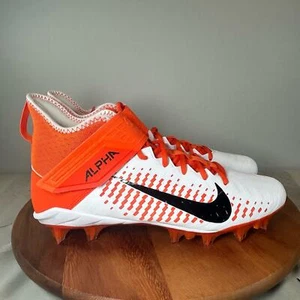 Nike Alpha Menace Pro 2 Football Cleats White Orange Men’s Size 11.5 NEW - Picture 1 of 8
