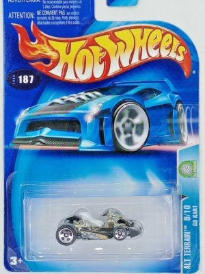 2003 Hot Wheels #187 Alt Terrain 9/10 GO KART Black with White Seat w/Chrome 5Sp - Image 1 of 3