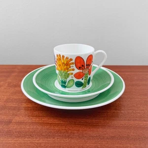 Rare Vintage Gustavsberg Tahiti Coffee Cup Trio Set - Picture 1 of 6