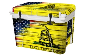 Vinyl Cooler Wrap fits YETI Roadie 24 | Decal Skin FULL- USA Don't Tread - Picture 1 of 7