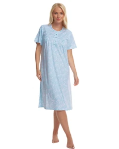 Summer Meadow Short Sleeve Cotton Nightdress by Suzy & Me - Picture 1 of 8