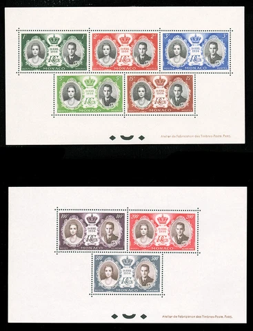 Monaco #YTBF5-YTBF6 MNH S/S CV€640.00 Grace Kelly Rainier III [366-370 C46-C48] Cover
