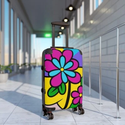Hardback Suitcase - Funky Floral Design - Image 1 of 4