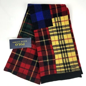 NEU Polo Ralph Lauren Kinder gemischt kariert Wolle Schal, Einheitsgröße 4-6X - Bild 1 von 11