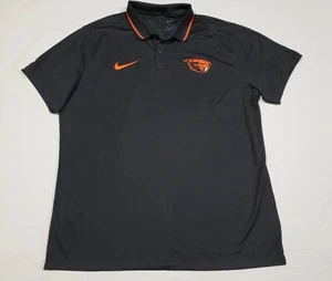 Nike Oregon State Beavers Dri Fit Men's Logo Collage  Polo Shirt Black-Orange - Picture 1 of 10