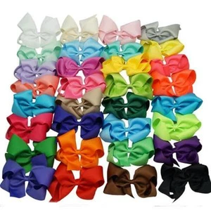 32 Pcs 6 Inch Large Grosgrain Knot Hair Bow With Clip for Girls/Toddlers - Picture 1 of 6