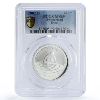 Switzerland 20 francs Expo 02 Exposition Child MS69 PCGS silver coin 2002 - Image 1 of 2