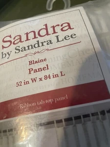 NOS VTG Sandra Lee Ivory Curtain Panel In A Textured Sheen 52”WX 84”L Ribbon top - Picture 1 of 5