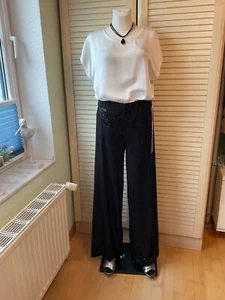 Tolle Marlene-Hose von MAC Modell Faye schwarz Pailletten Gr. 38 Neu - Bild 1 von 5