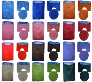 Badgarnitur 3-Teilig Badematte Bad Set 80x50cm Hänge WC Delfin mit Ausschnitt - Bild 1 von 20