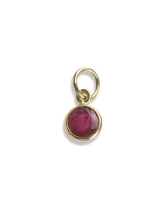 Ruby Charm 3.8mm Round Set in 14k Yellow Gold 0.22 Carats - Picture 1 of 4